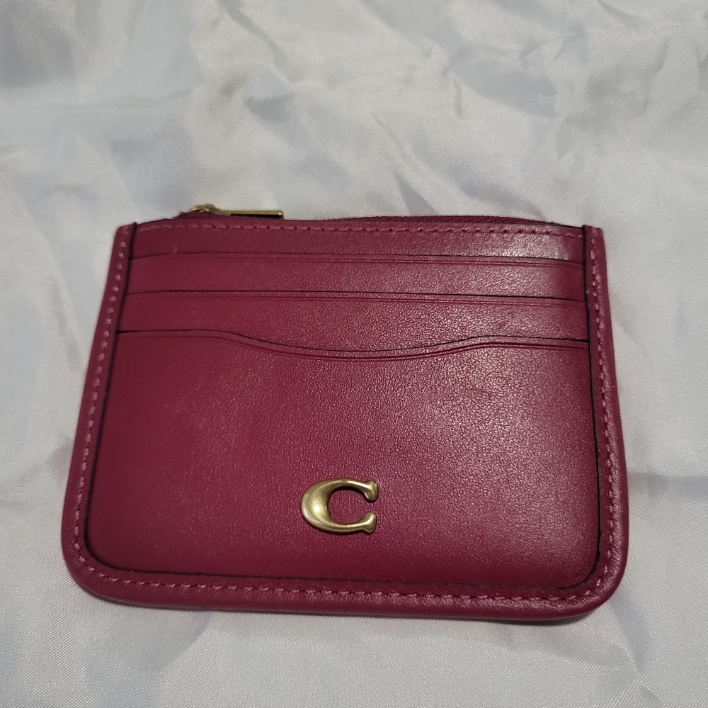 Burgundy Leather Card Holder